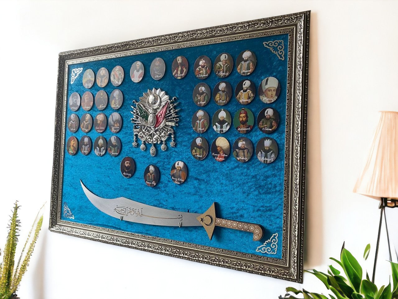 Osmanlı Padişahları Kılıçlı Tablo 60 x 80 cm