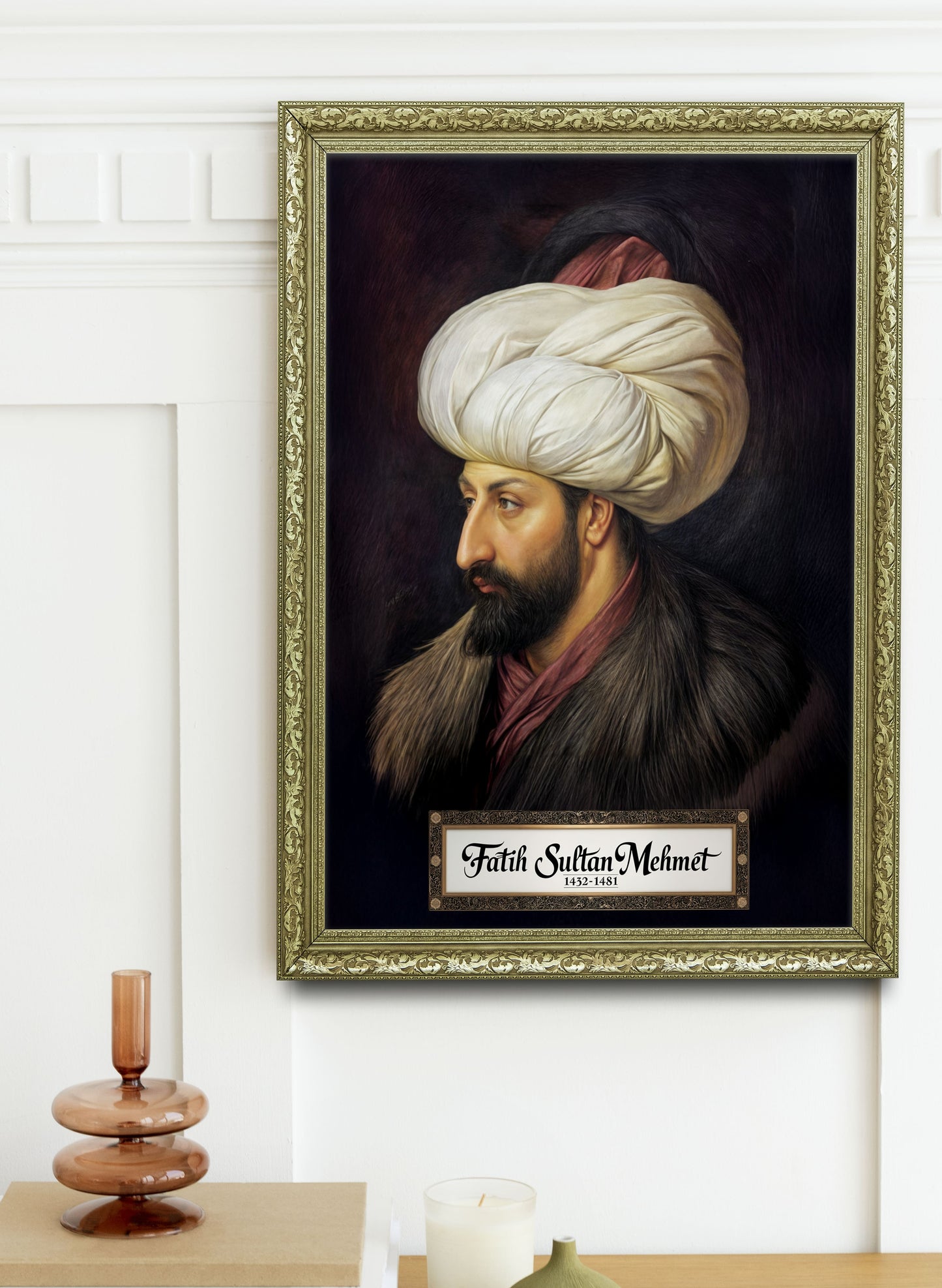 Fatih Sultan Mehmet Portre Çerçeveli Tablo