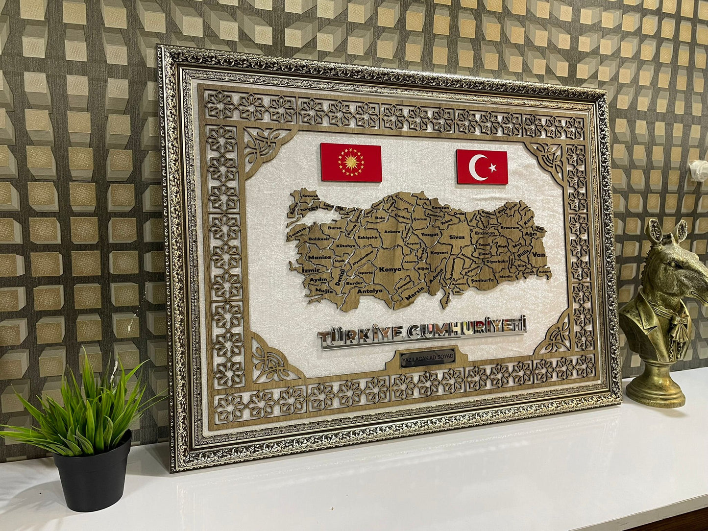 Türkiye Haritalı 3D Premium Tablo