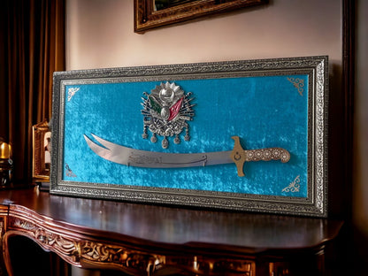 Osmanlı Tuğralı Zülfikar Kılıçlı Tablo 40 x 80 cm