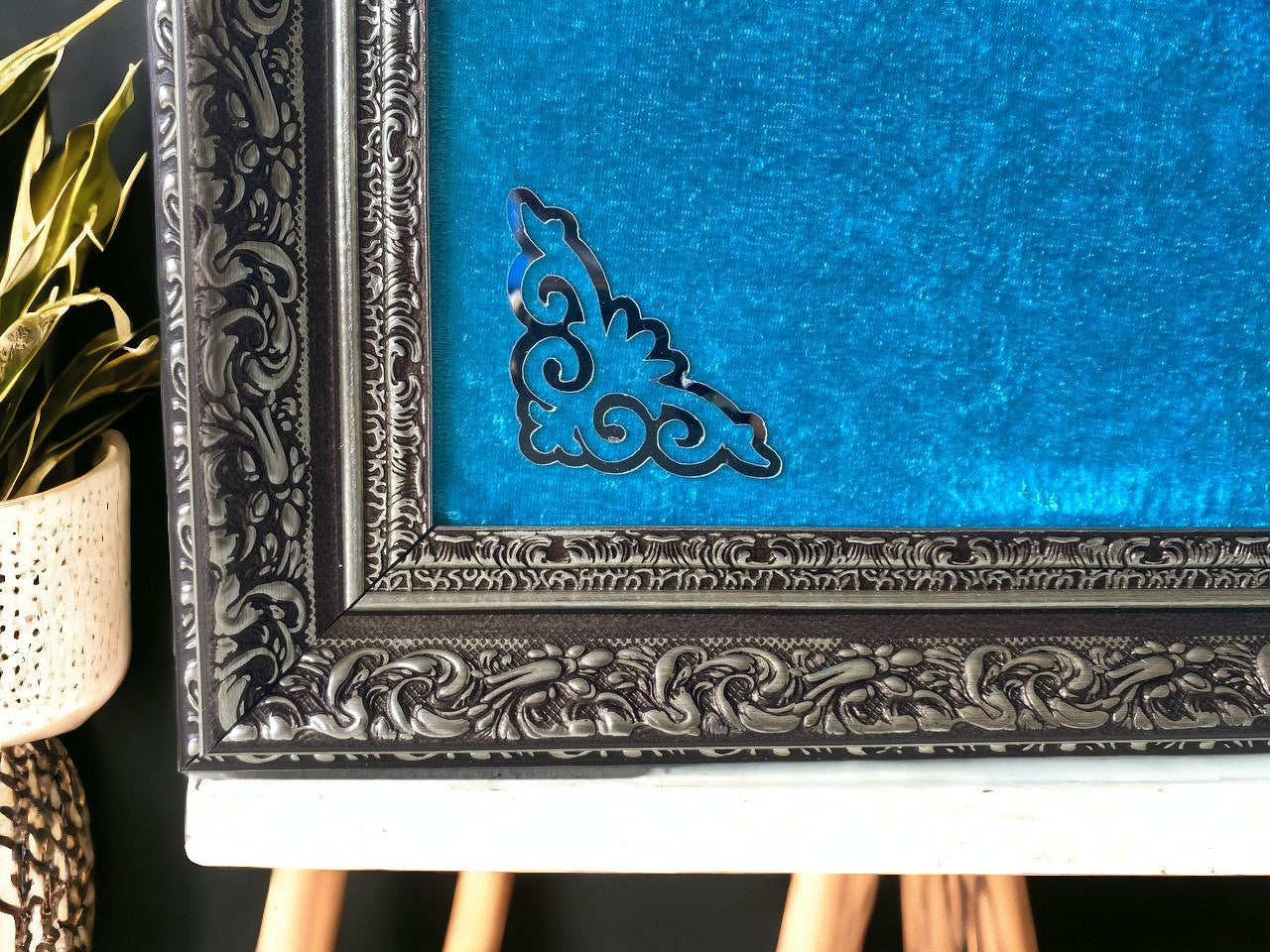IYI Göktürk Yazılı Kılıçlı Turkuaz Tablo 40 x 80 cm