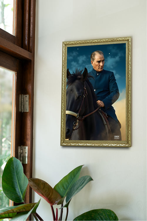 Başkomutan Atatürk Gece Mavisi Özel Seri Tablo