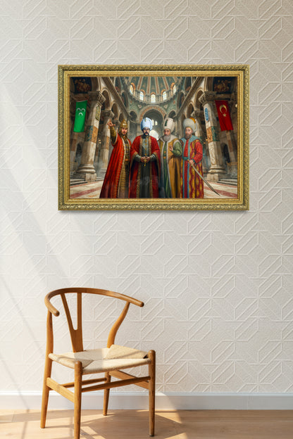 Ayasofya’da Tarihi Buluşma Cihan Sultanları Özel Tablo