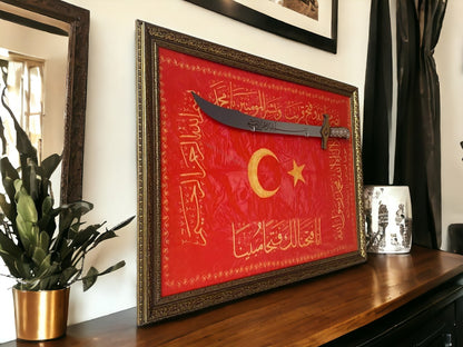 Hilafet Sancağı Kılıçlı Tablo 60x80 cm