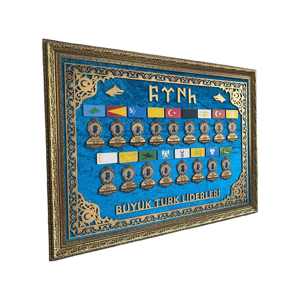 Büyük Türk Liderleri Desenli Tablo 60x80 cm