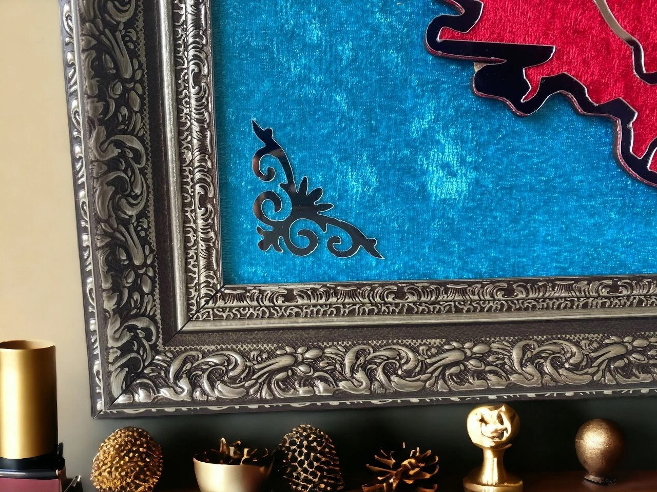 Türkiye Haritalı Zülfikar Kılıçlı Tablo 40x80 cm Krom Pleksi İşlemeli