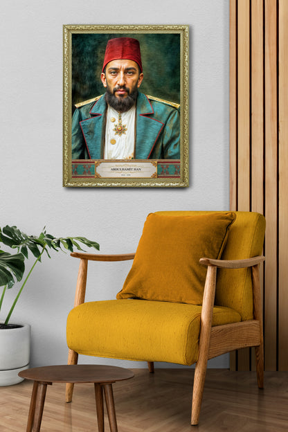 Abdülhamit Han Portre Çerçeveli Tablo
