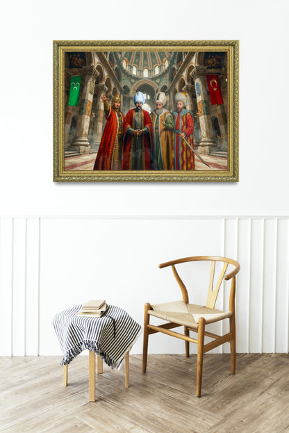 Ayasofya’da Tarihi Buluşma Cihan Sultanları Özel Tablo