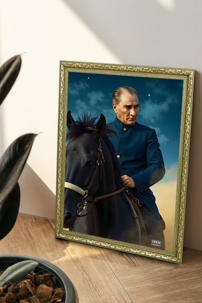 Başkomutan Atatürk Gece Mavisi Özel Seri Tablo