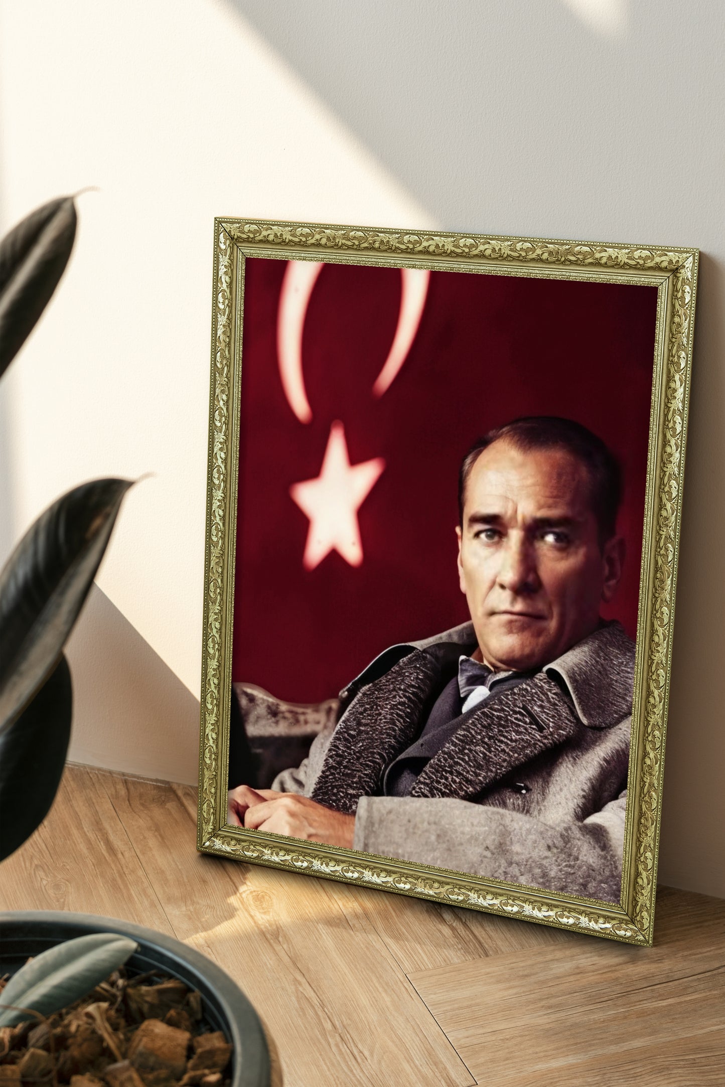 Ay Yıldızın Işığında Atatürk Portresi Özel Tasarım Tablo