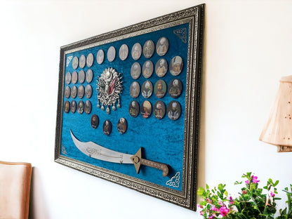 Osmanlı Padişahları Kılıçlı Tablo 60 x 80 cm