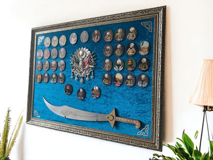 Osmanlı Padişahları Kılıçlı Tablo 60 x 80 cm