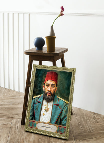 Abdülhamit Han Portre Çerçeveli Tablo