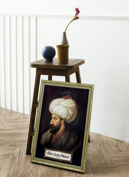 Fatih Sultan Mehmet Portre Çerçeveli Tablo