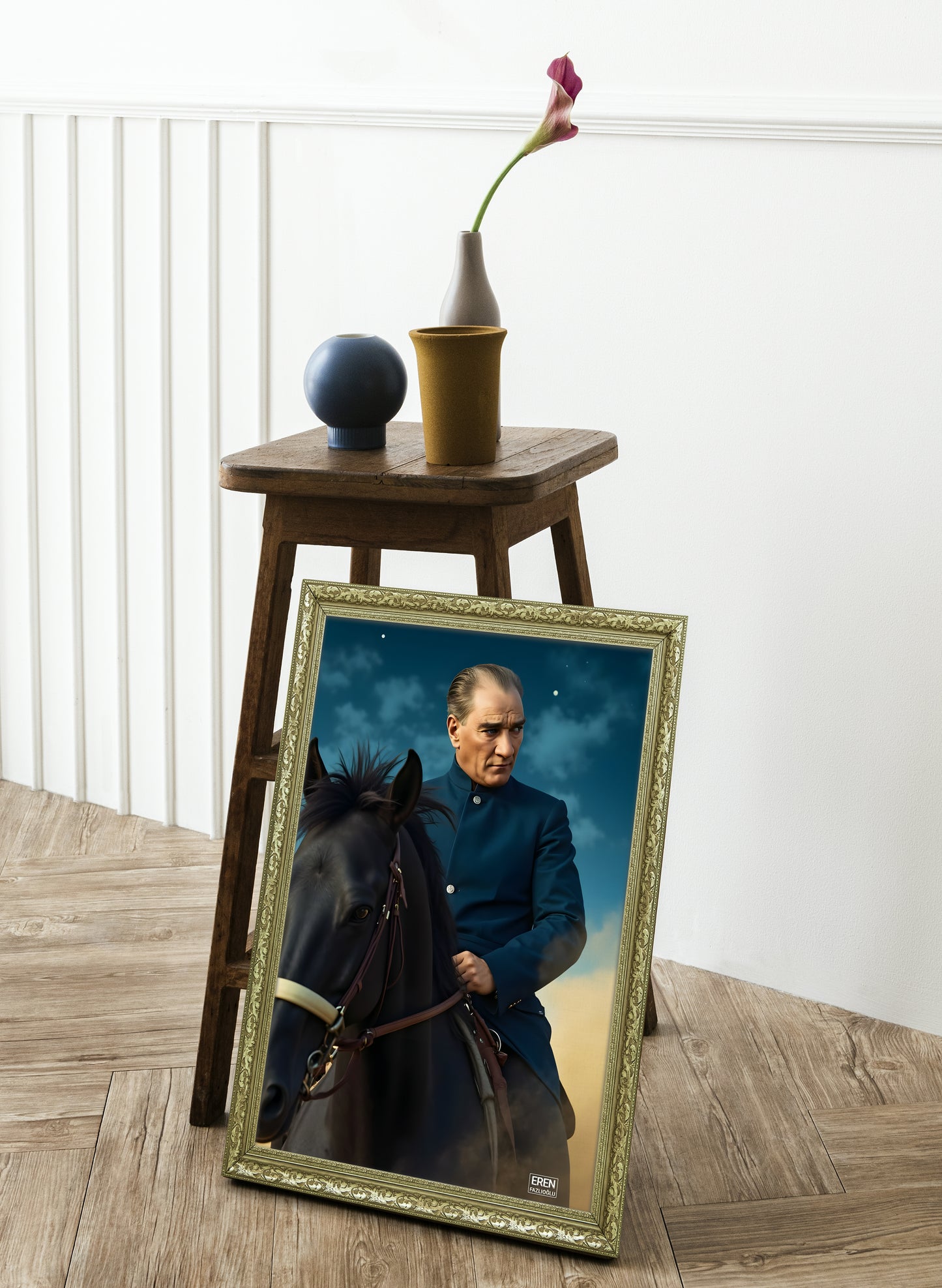 Başkomutan Atatürk Gece Mavisi Özel Seri Tablo