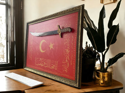Hilafet Sancağı Kılıçlı Tablo 60x80 cm