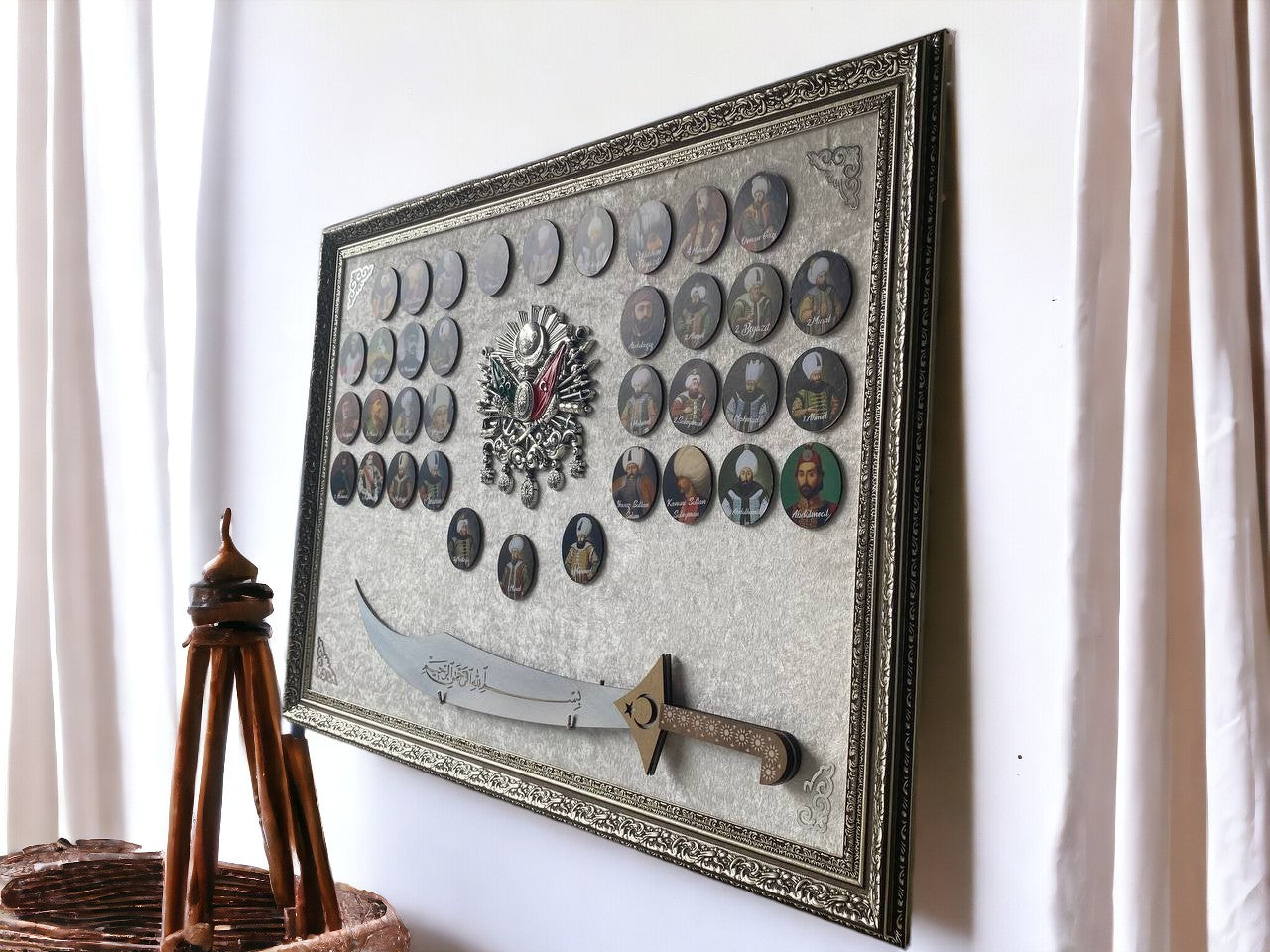 Osmanlı Padişahları Kılıçlı Tablo 60 x 80 cm