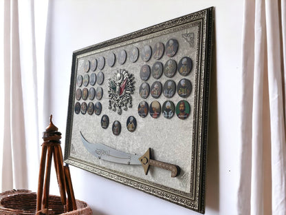 Osmanlı Padişahları Kılıçlı Tablo 60 x 80 cm