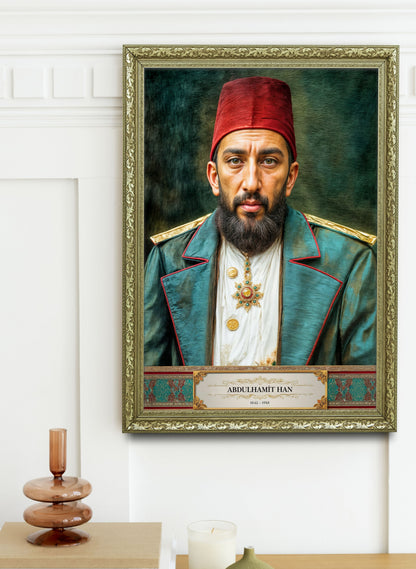 Abdülhamit Han Portre Çerçeveli Tablo