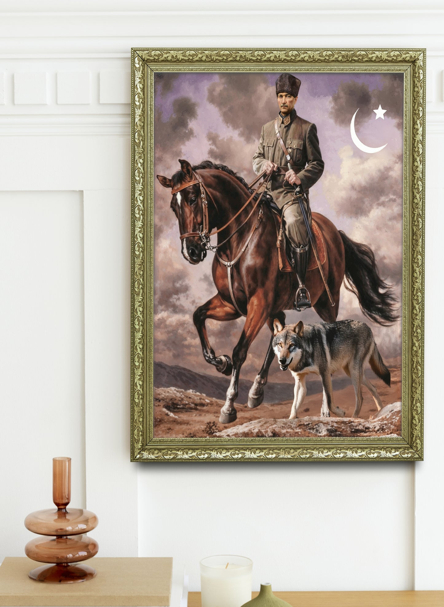Atatürk At ve Bozkurt Temalı Epik Tablo