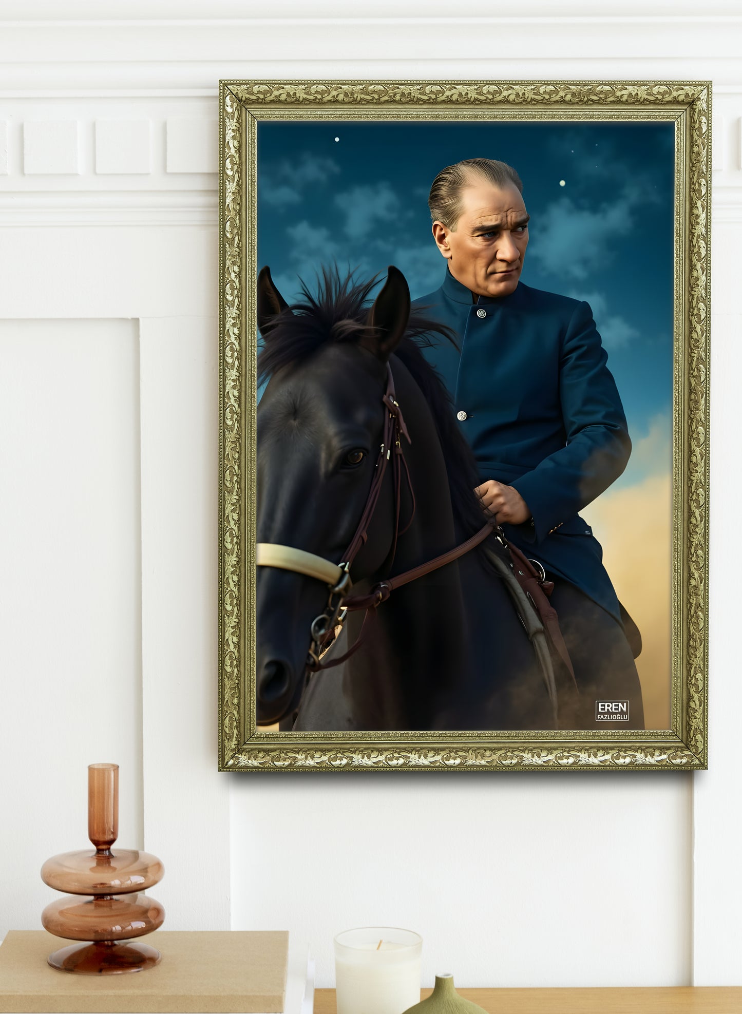 Başkomutan Atatürk Gece Mavisi Özel Seri Tablo
