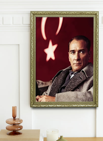 Ay Yıldızın Işığında Atatürk Portresi Özel Tasarım Tablo