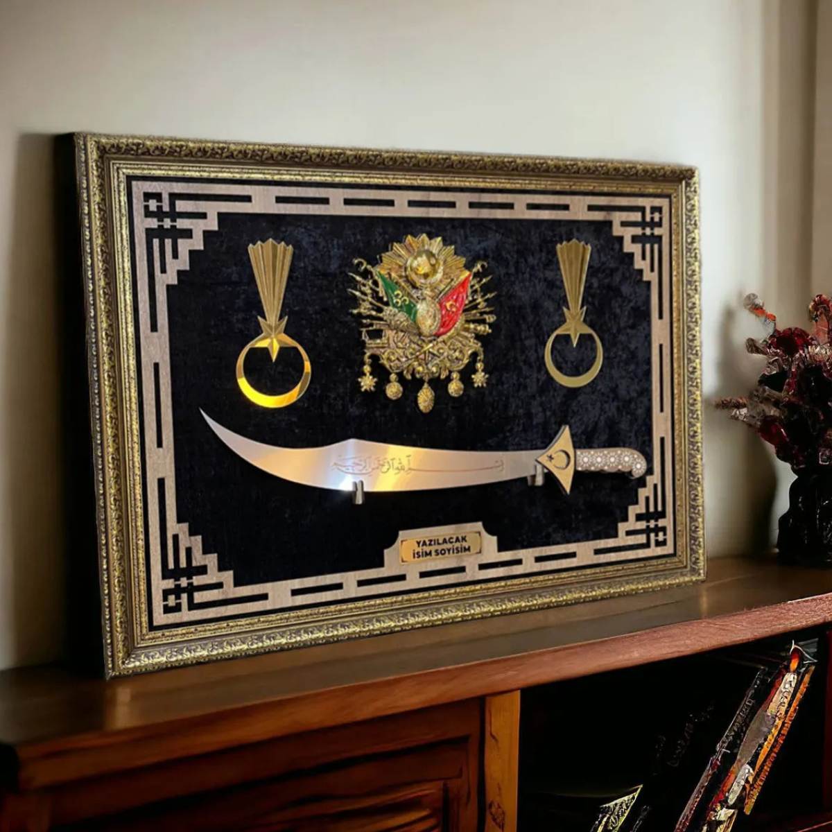 Osmanlı Tuğralı Kılıçlı Tablo