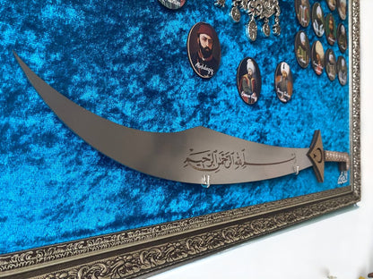 Osmanlı Padişahları Kılıçlı Tablo 60 x 80 cm