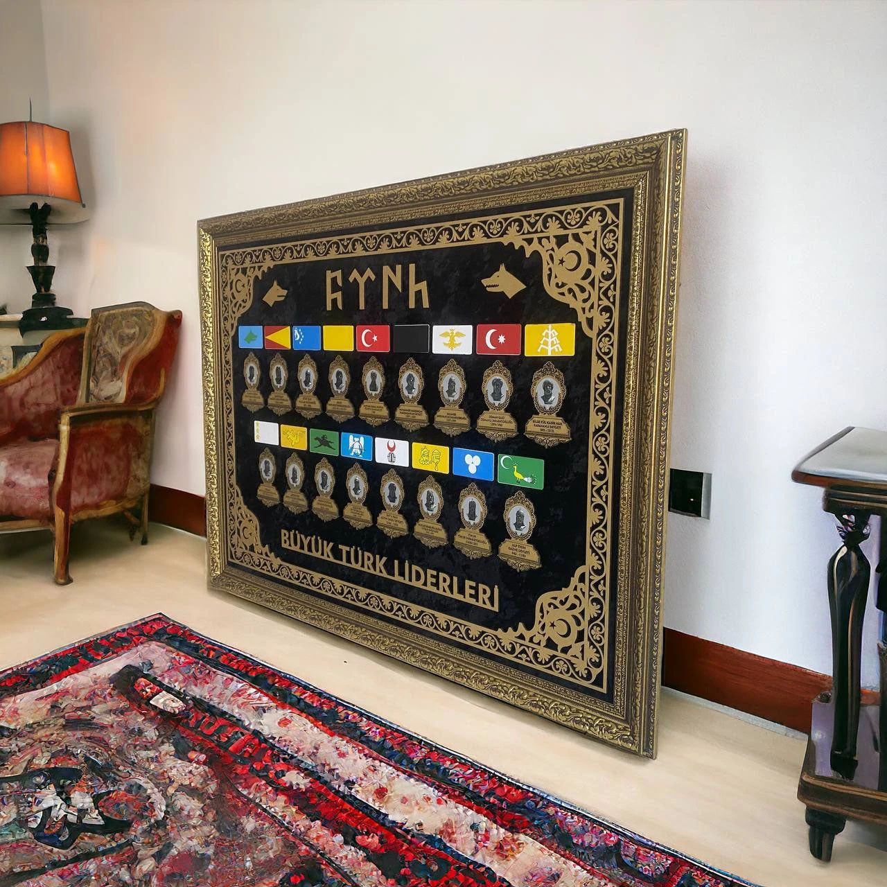 Büyük Türk Liderleri Desenli Tablo 60x80 cm