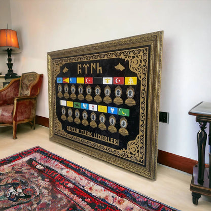 Büyük Türk Liderleri Desenli Tablo 60x80 cm