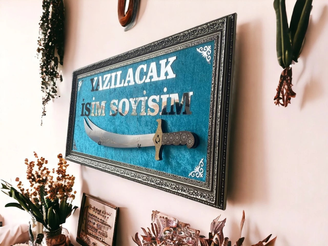 Kişiye Özel İsimli Zülfikar Kılıçlı Tablo 40x80 cm