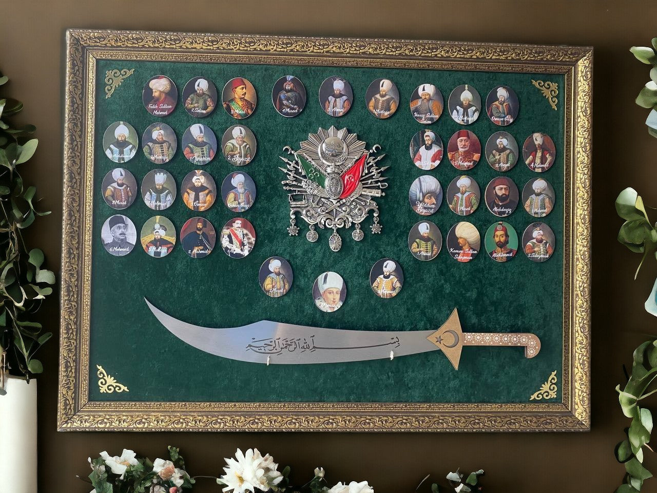 Osmanlı Padişahları Kılıçlı Tablo 60 x 80 cm