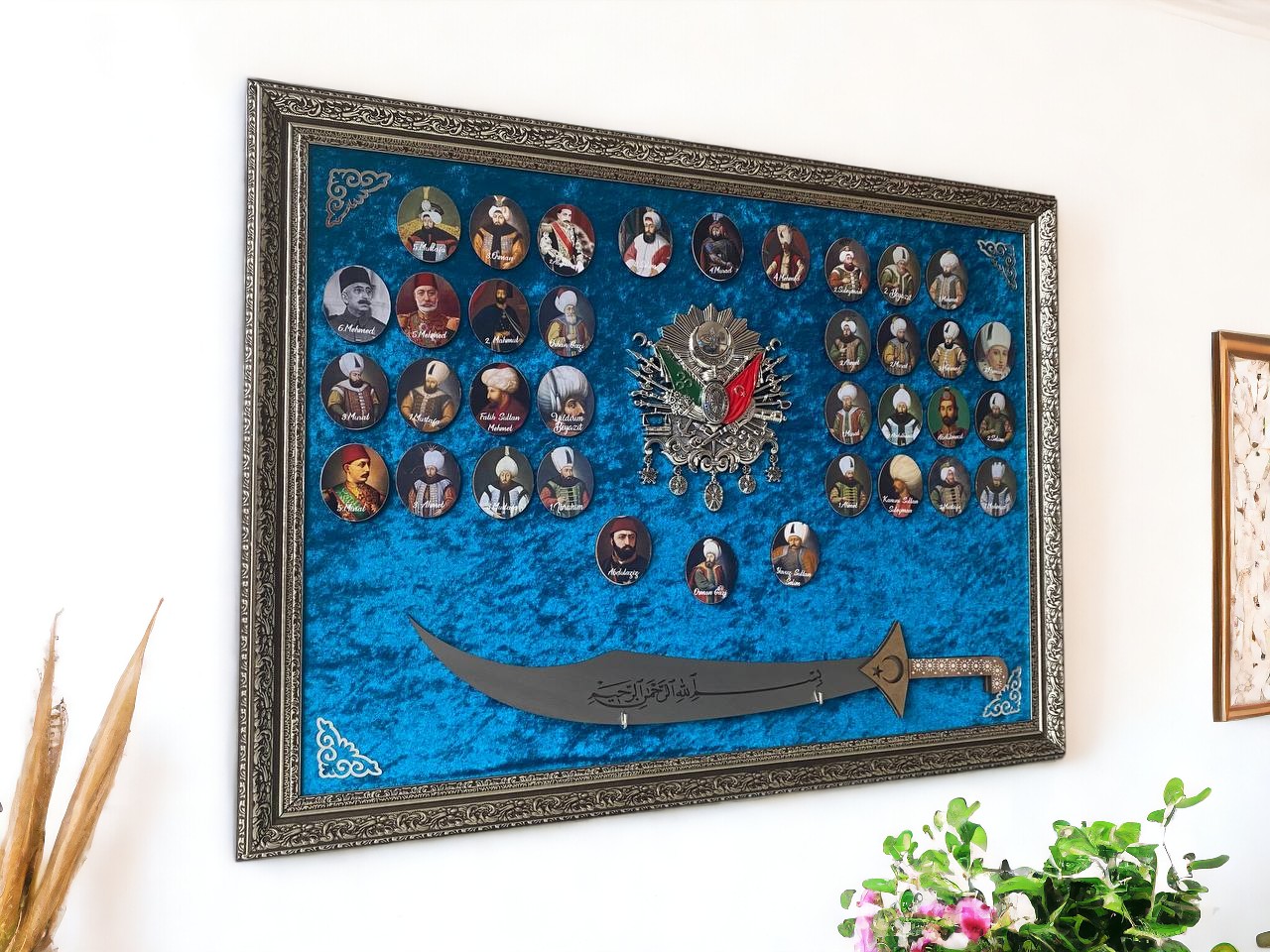 Osmanlı Padişahları Kılıçlı Tablo 60 x 80 cm
