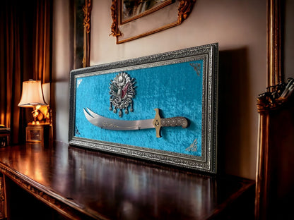 Osmanlı Tuğralı Zülfikar Kılıçlı Tablo 40 x 80 cm
