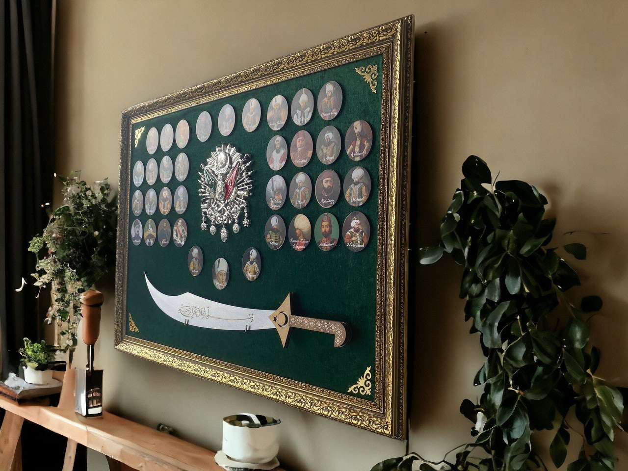 Osmanlı Padişahları Kılıçlı Tablo 60 x 80 cm