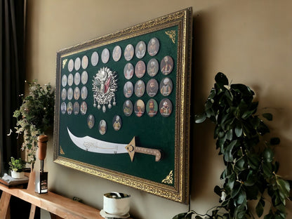 Osmanlı Padişahları Kılıçlı Tablo 60 x 80 cm