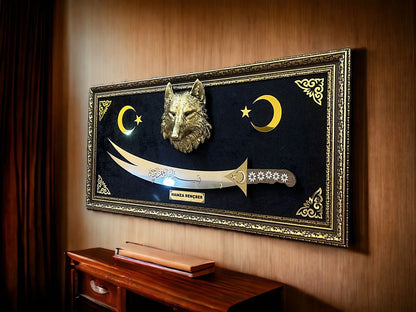 Kurt Başlı Zülfikar Kılıçlı Tablo 40x80 Cm