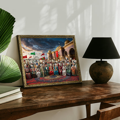 36 Osmanlı Padişahları Çerçeveli Tablo 60x80
